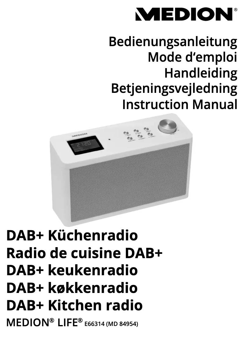 Imagen de la primera página del manual del dispositivo LIFE E66314 (MD 84954)