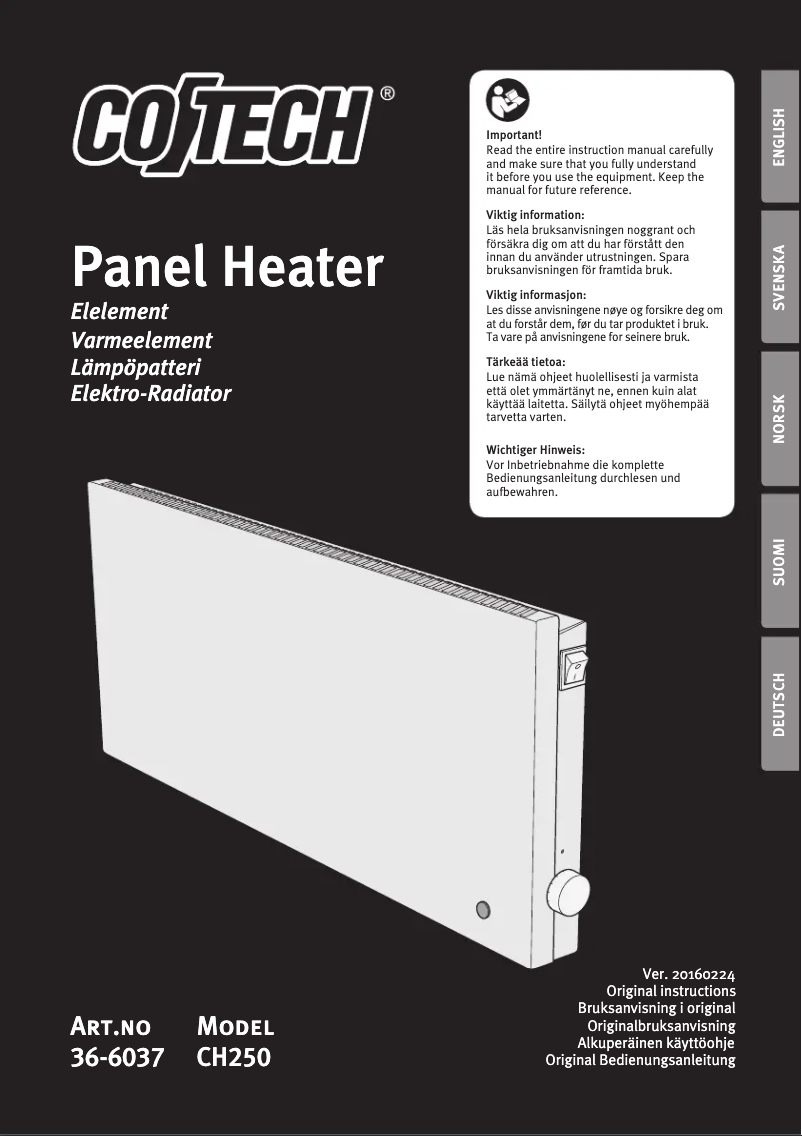 Página 1 del manual Manual de usuario Cotech CH250