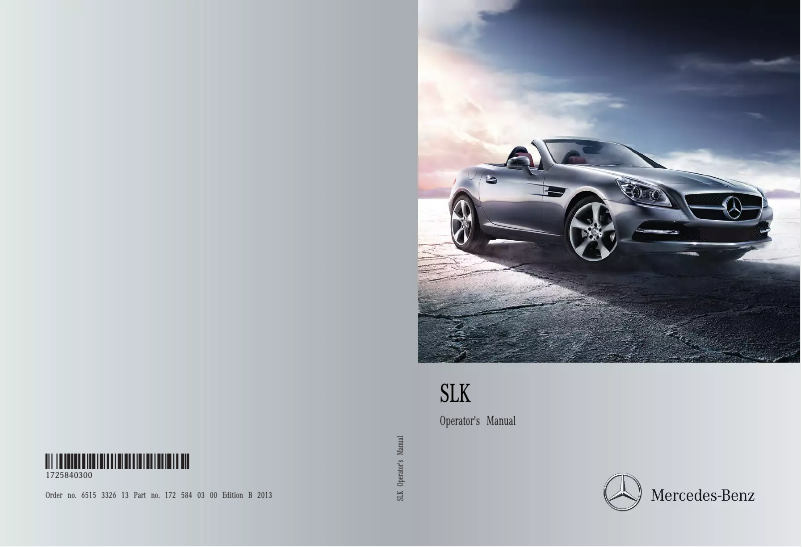 Página 1 del manual Manual de usuario Mercedes-Benz SLK-Class (2013)