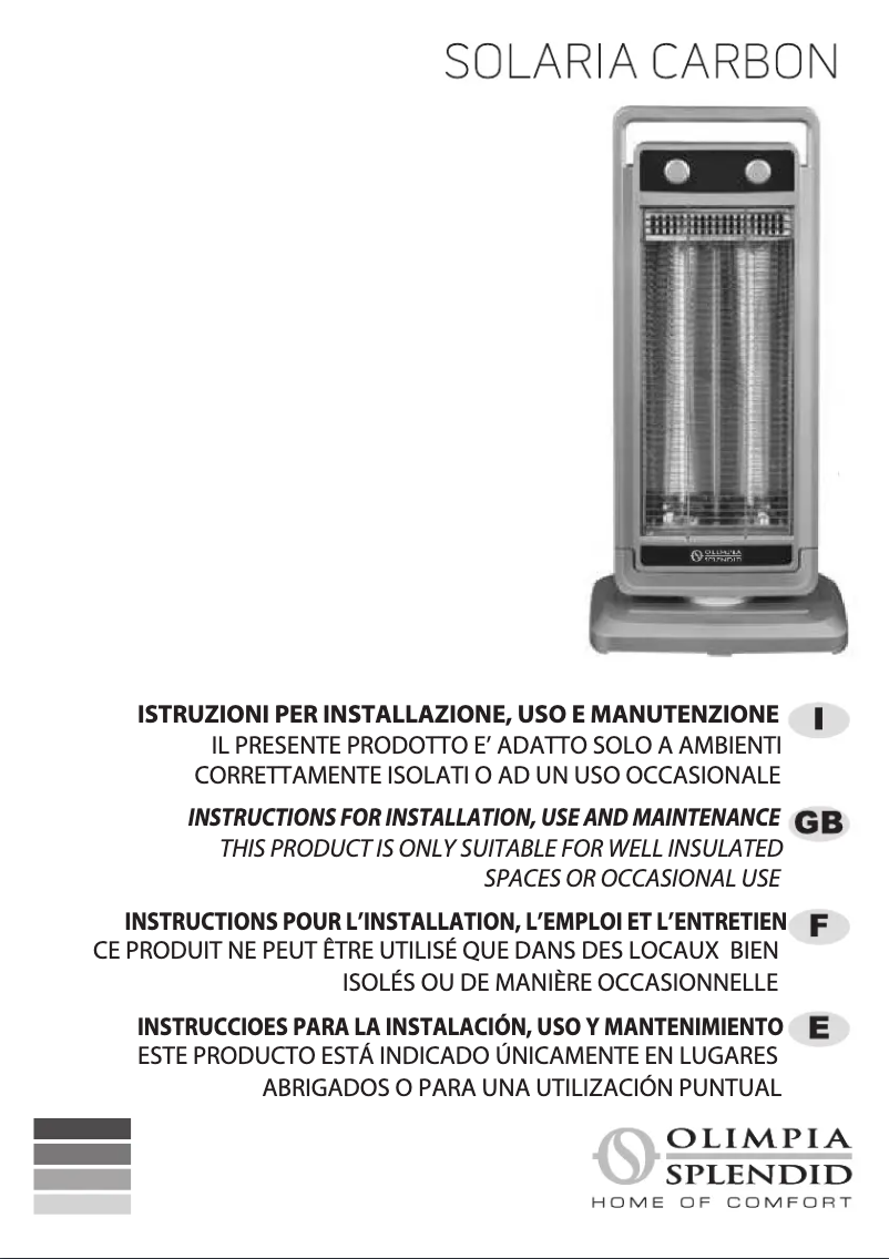 Imagen de la primera página del manual del dispositivo Solaria Carbon