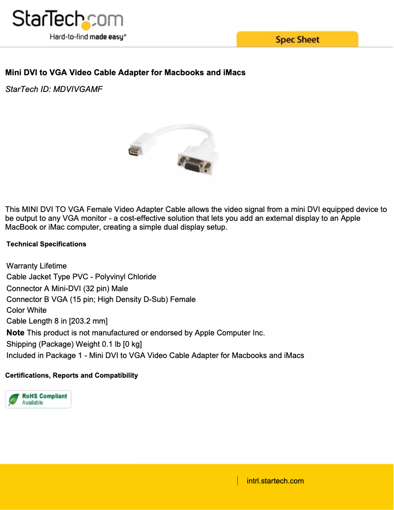 Página 1 del manual Manual de usuario StarTech.com MDVIVGAMF