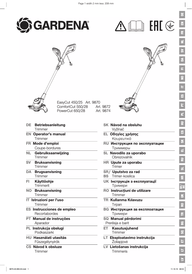 Imagen de la primera página del manual del dispositivo PowerCut 650/28