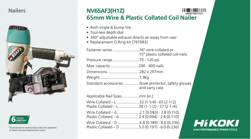 Imagen de la primera página del manual del dispositivo NV65AF3