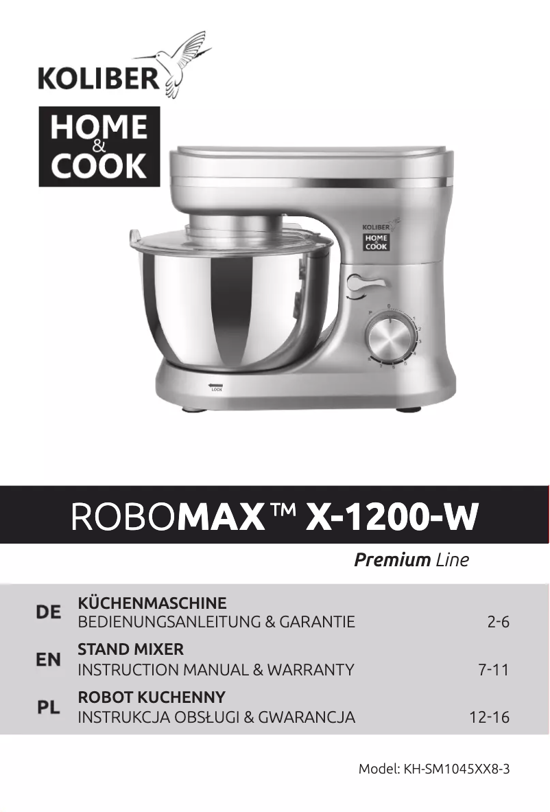 Página 1 del manual Manual de usuario Koliber ROBOMAX X-1200-W