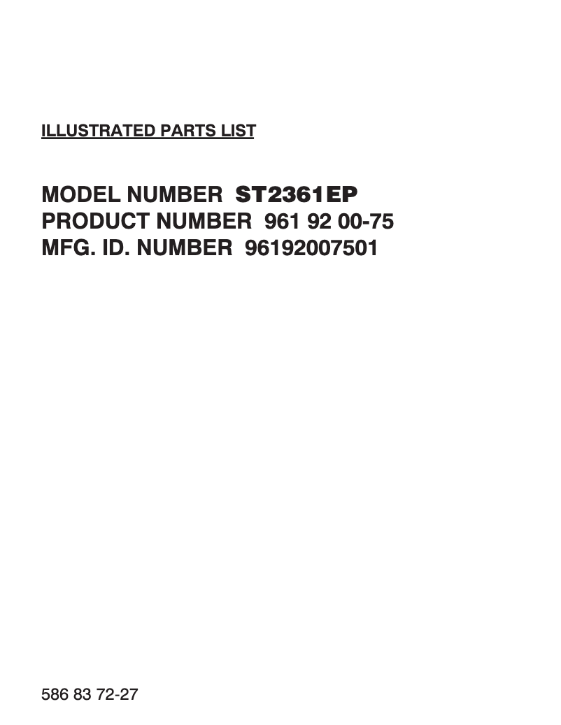 Página 1 del manual Manual de usuario Jonsered ST2361EP