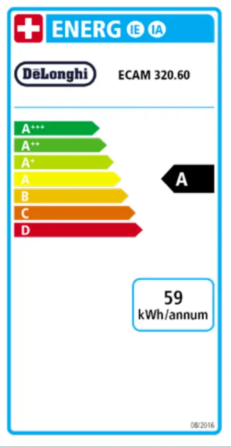 Página nº 1 - Etiqueta energética DeLonghi Magnifica Plus ECAM320.60.B