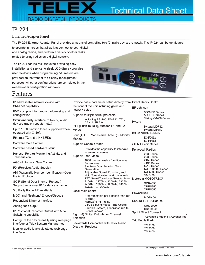 Imagen de la primera página del manual del dispositivo IP-224