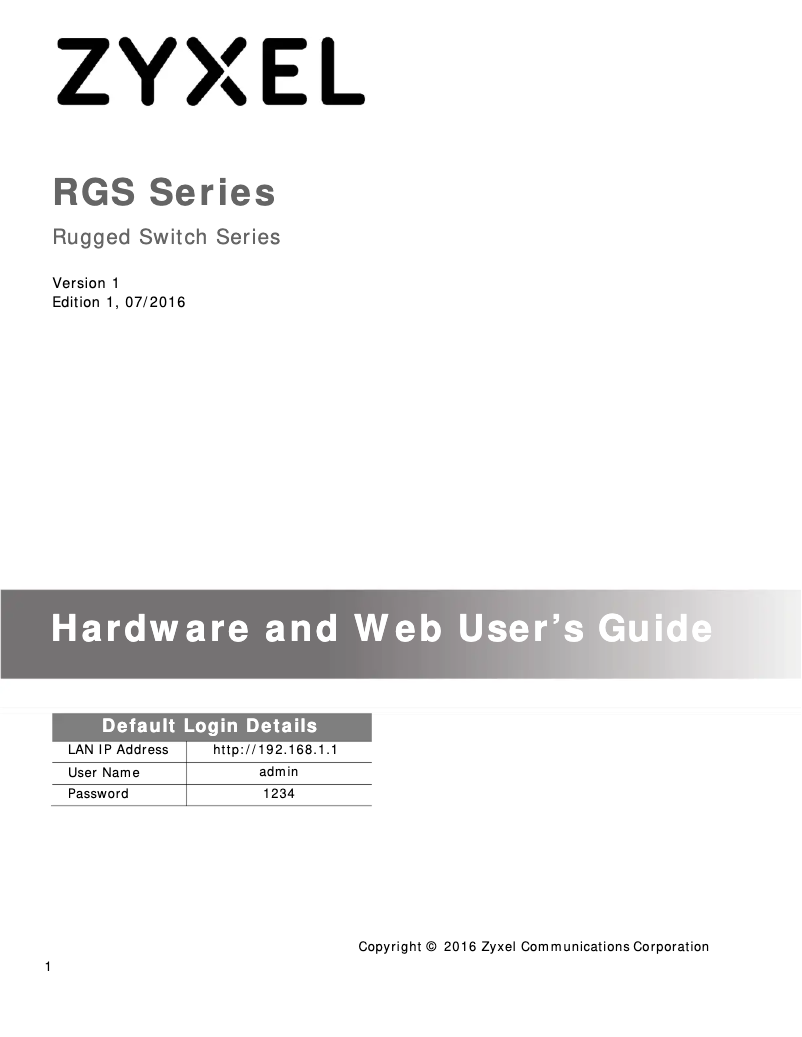 Imagen de la primera página del manual del dispositivo RGS200-12P