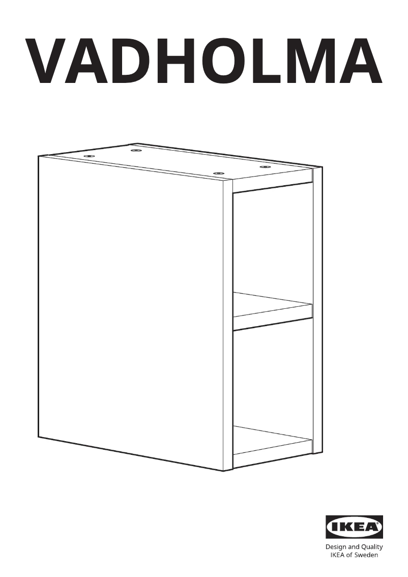 Imagen de la primera página del manual del dispositivo VADHOLMA 603.743.36