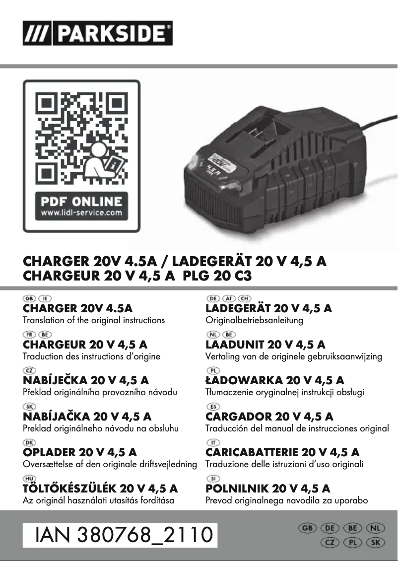 Imagen de la primera página del manual del dispositivo PLG 20 B1
