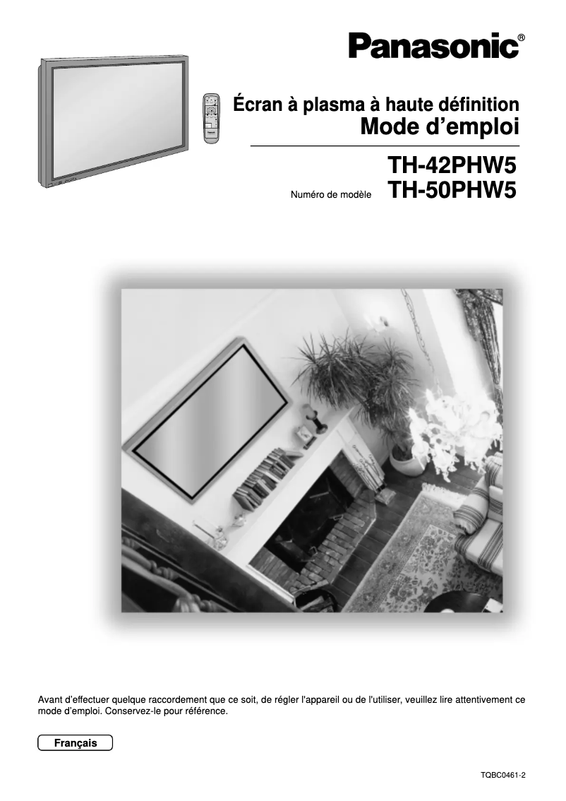 Imagen de la primera página del manual del dispositivo TH-50PHW5EX