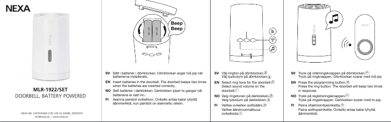 Imagen de la primera página del manual del dispositivo MLR-1922
