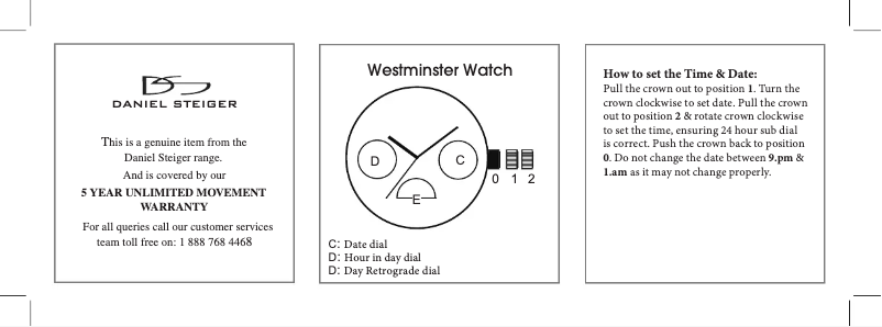 Imagen de la primera página del manual del dispositivo Westminster