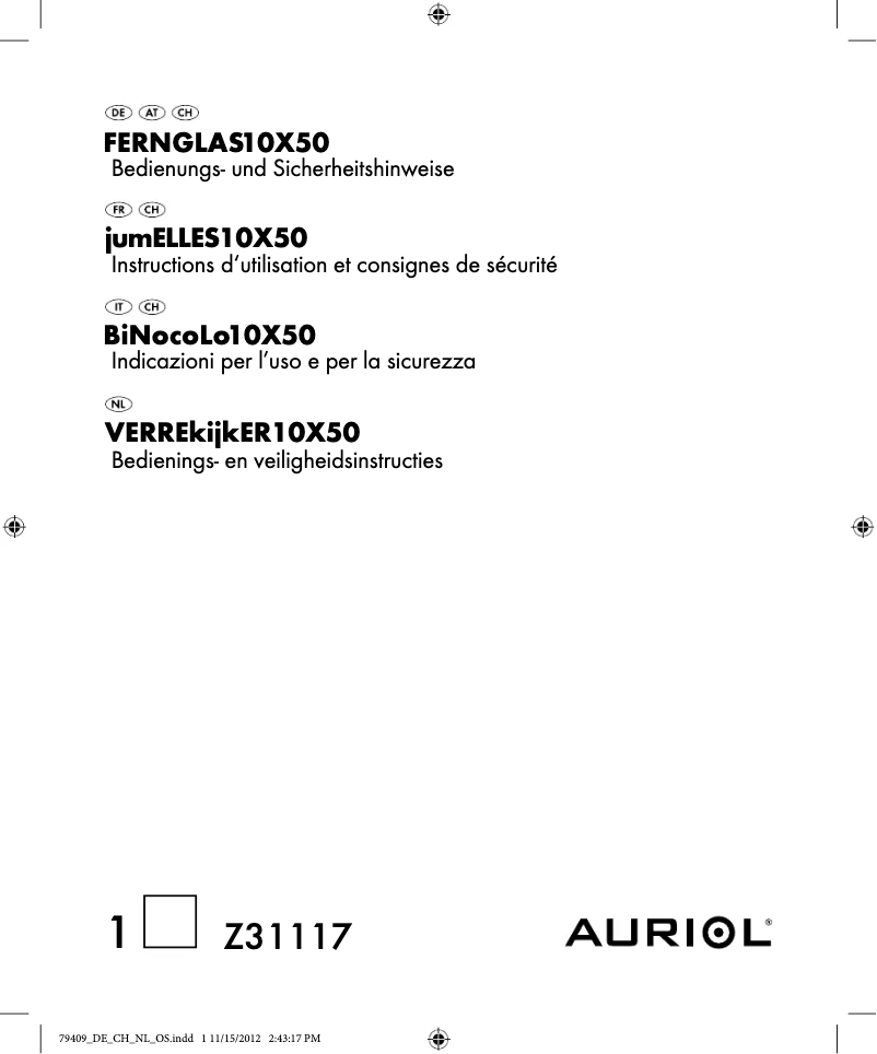 Página 1 del manual Manual de usuario Auriol Z31117