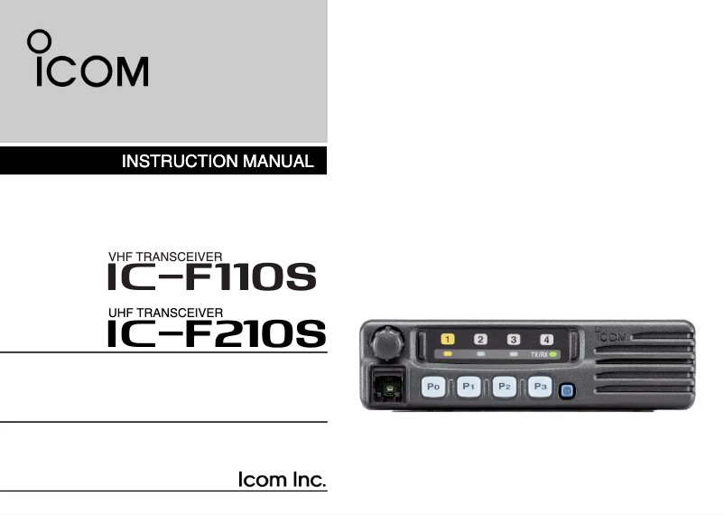 Página nº 1 - Manual de usuario ICOM IC-F110S