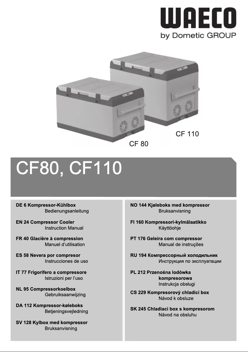 Imagen de la primera página del manual del dispositivo CoolFreeze CF 110