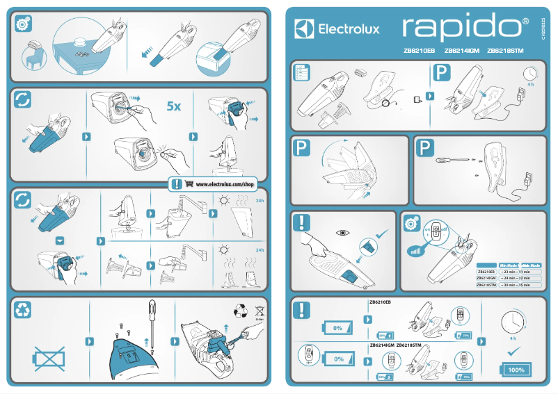Página 1 del manual Manual de usuario Electrolux Rapido ZB6218STM