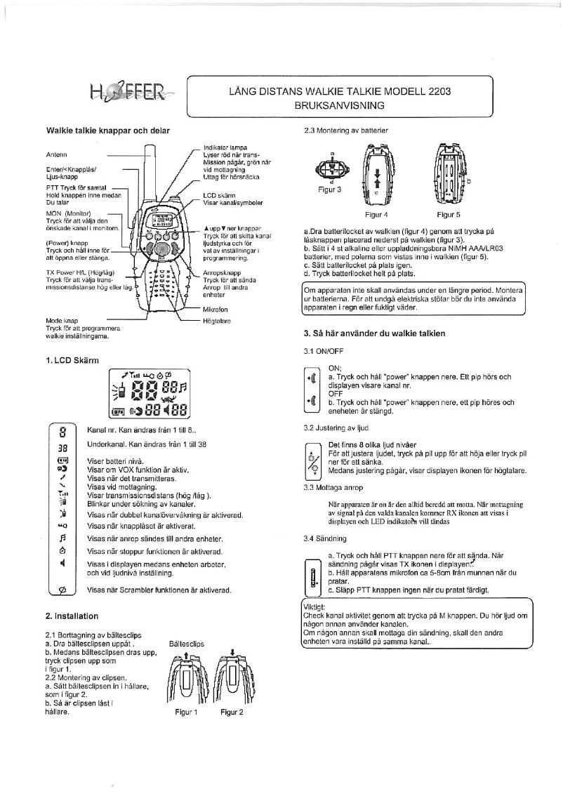 Página 1 del manual Manual de usuario Hoffer 2203