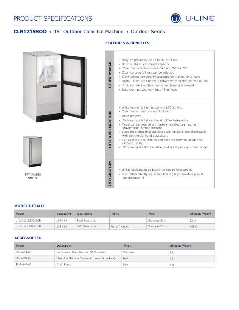 Imagen de la primera página del manual del dispositivo U-CLR1215OD