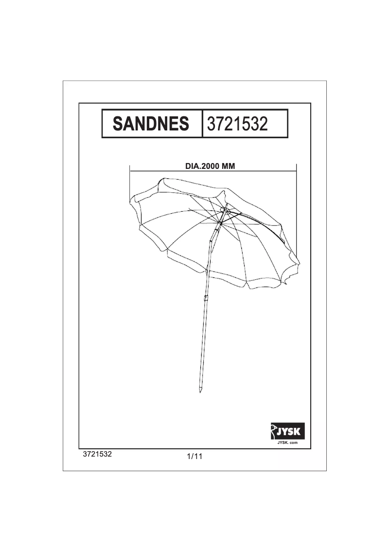 Página 1 del manual Manual de usuario JYSK Sandnes
