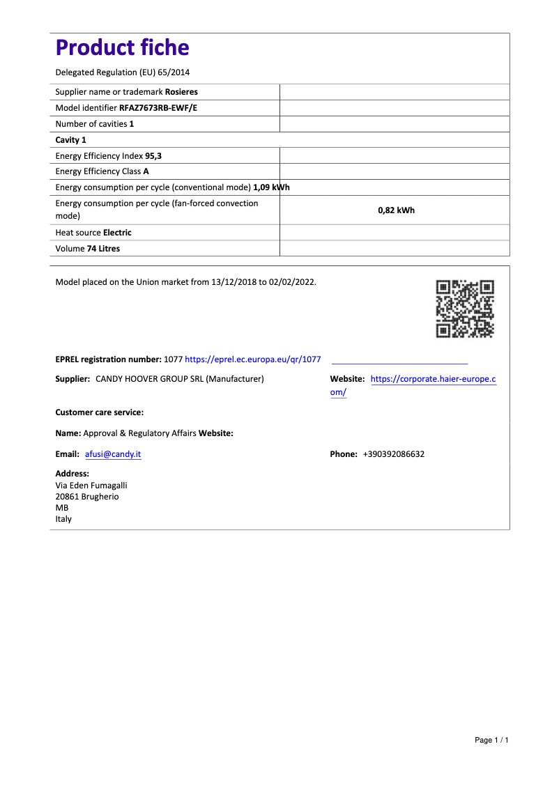 Imagen de la primera página del manual del dispositivo RFAZ 7673 RB-EWF/E