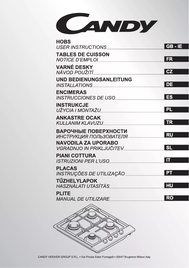 Página 1 del manual Manual de usuario Candy CLG64SPTF