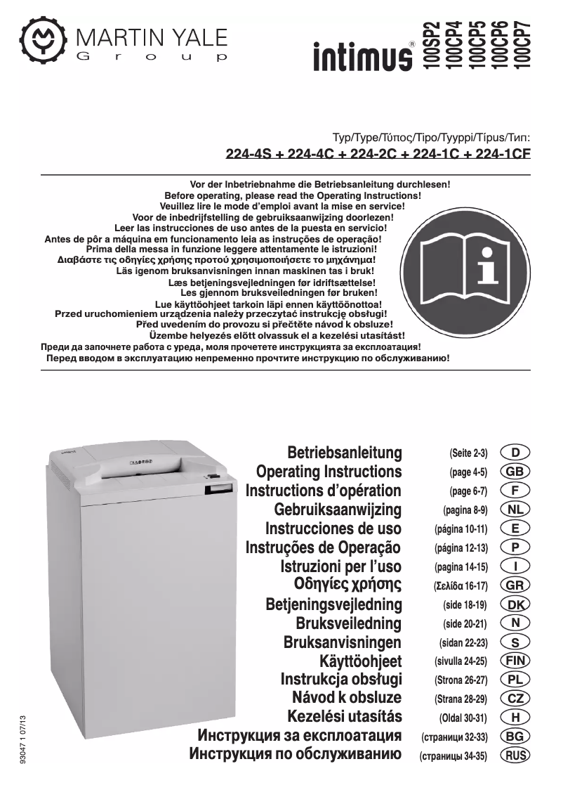 Imagen de la primera página del manual del dispositivo Pro 100 CP5