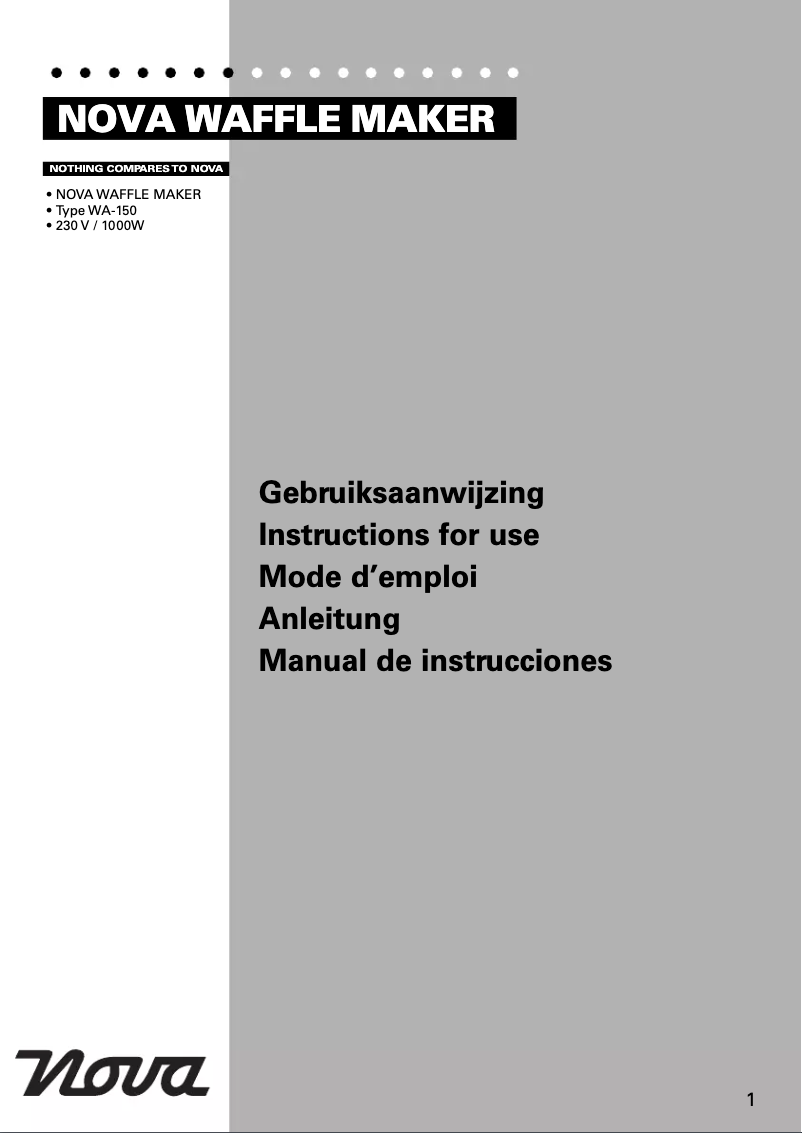 Página 1 del manual Manual de usuario Nova WA-150