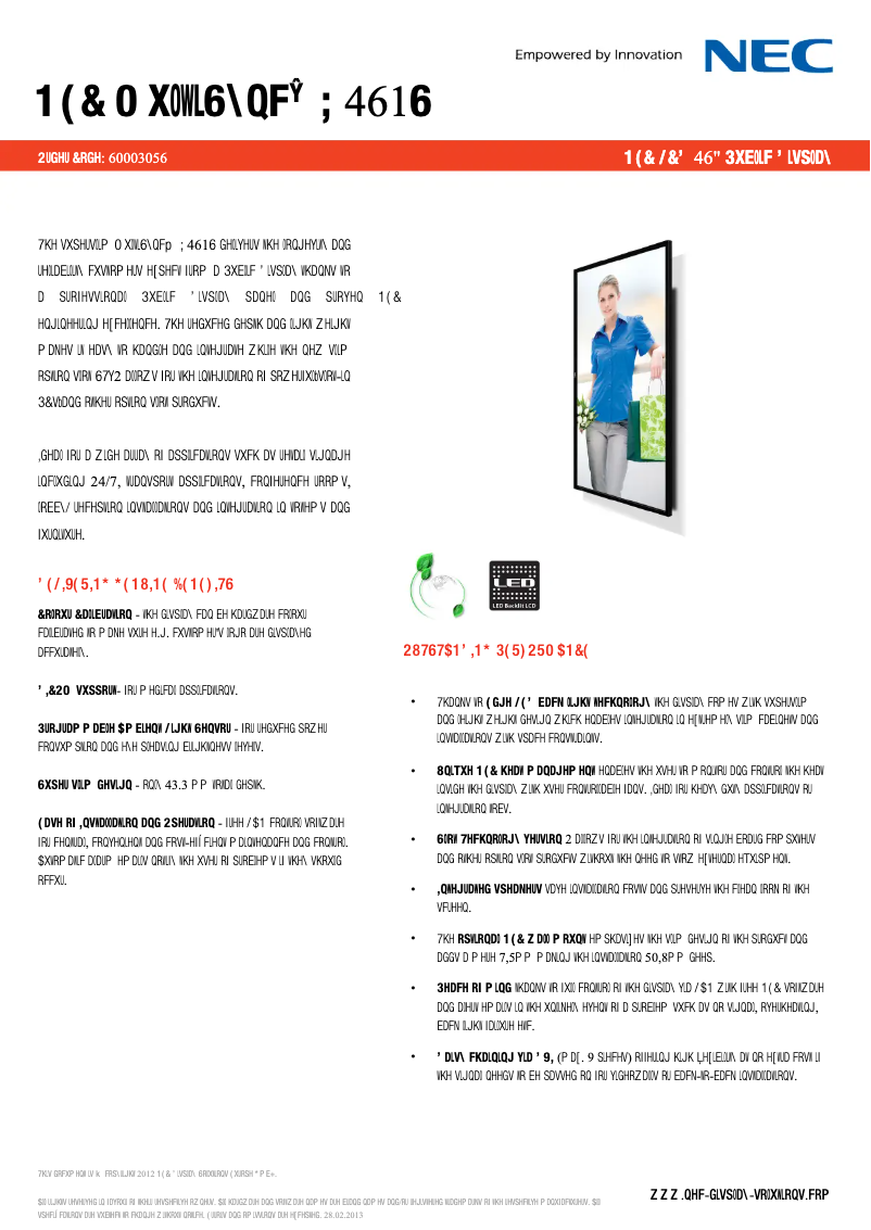 Imagen de la primera página del manual del dispositivo MultiSync X461S