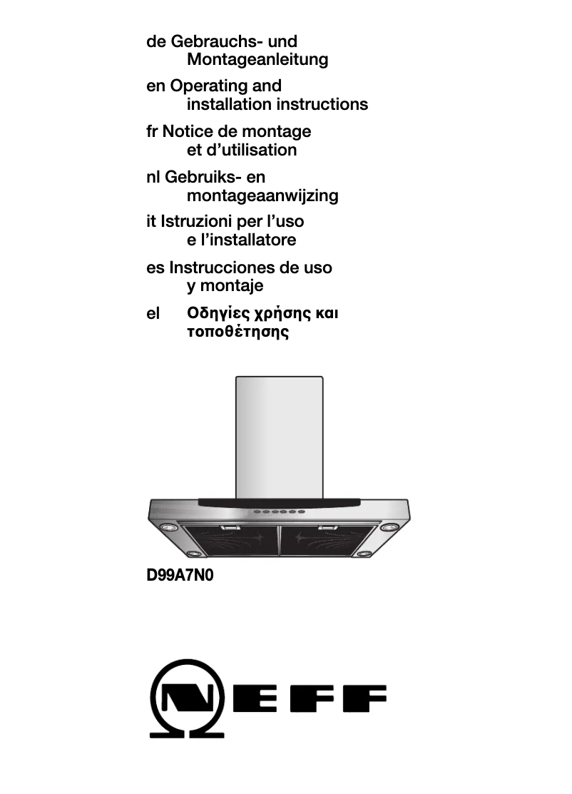 Página nº 1 - Manual de usuario Neff D99A7N0