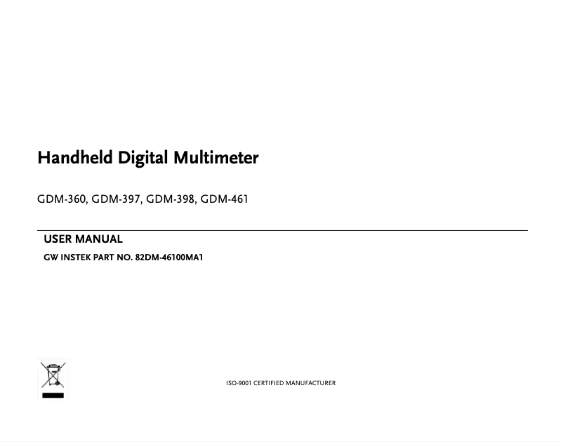 Imagen de la primera página del manual del dispositivo GDM-398