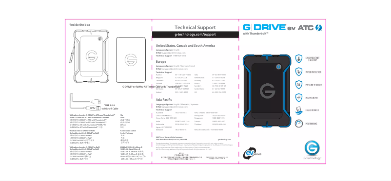 Página 1 del manual Guía de instalación G-Technology G-Drive ev