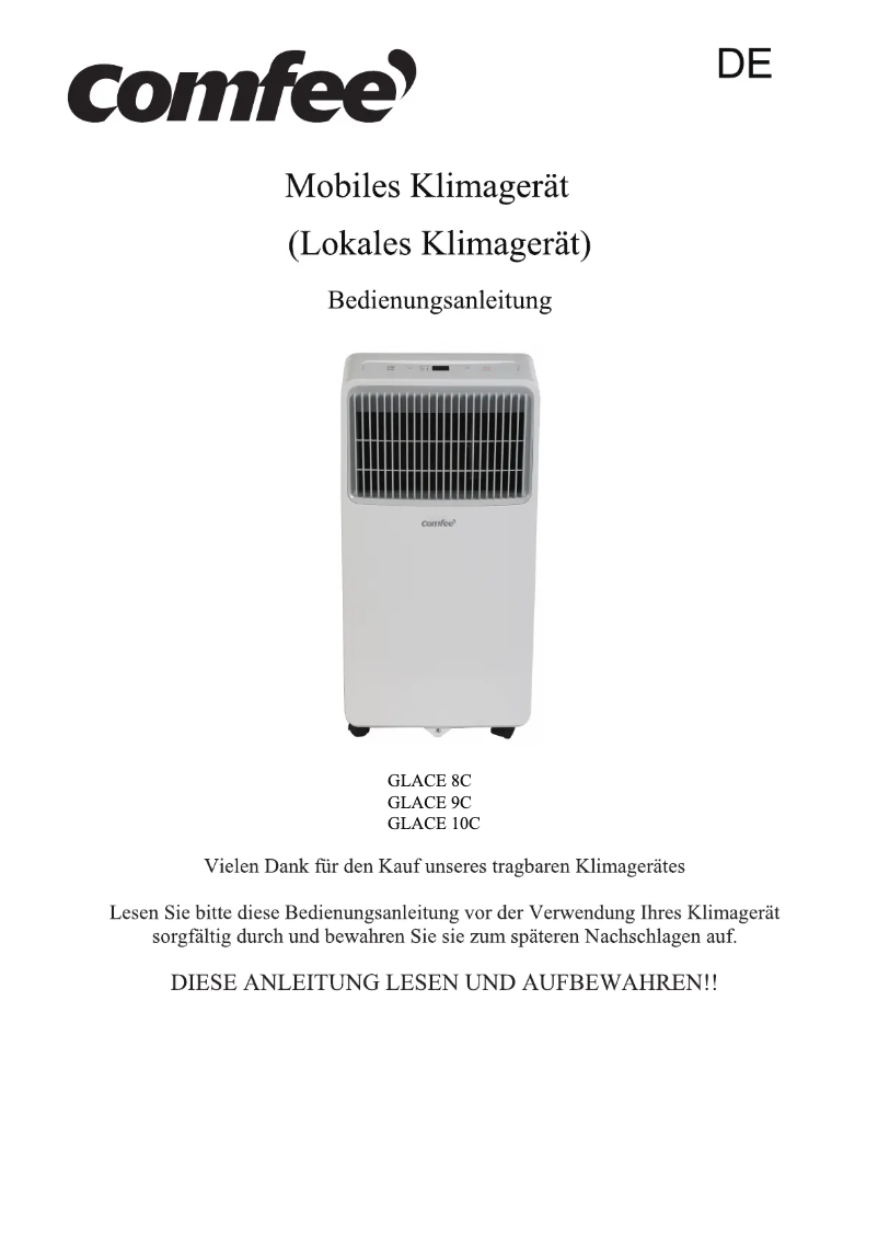 Página 1 del manual Manual de usuario Comfee GLACE 9C