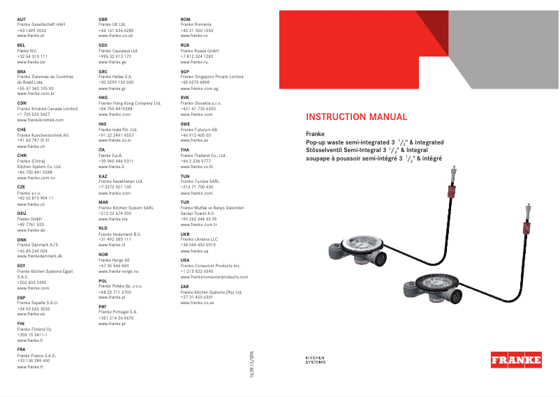 Página 1 del manual Manual de usuario Franke PB835