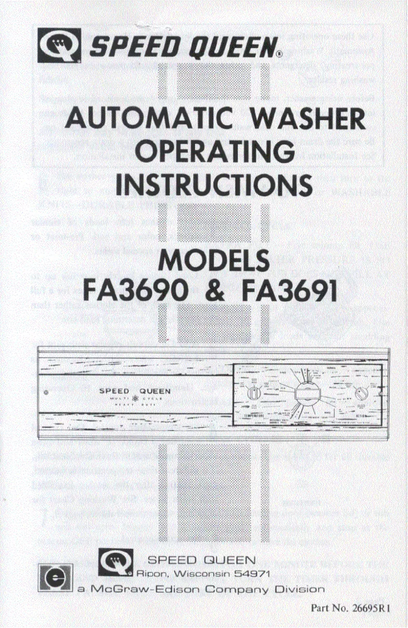 Página 1 del manual Manual de usuario Speed Queen FA3691