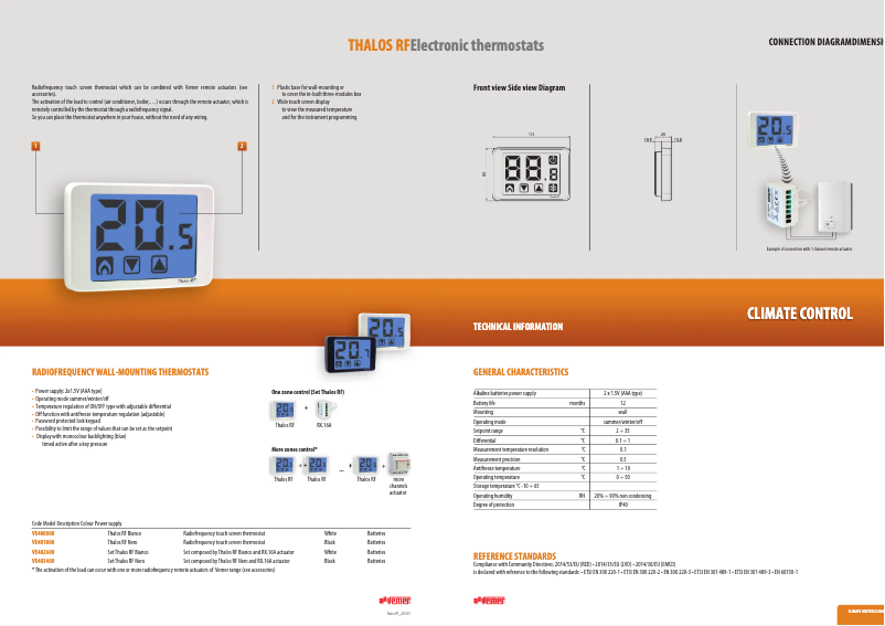 Página 1 del manual Ficha técnica Vemer Thalos RF