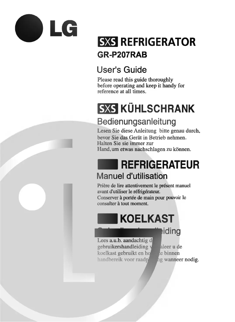 Imagen de la primera página del manual del dispositivo GR-L207DUZA