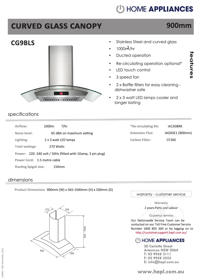 Imagen de la primera página del manual del dispositivo CG6BLS