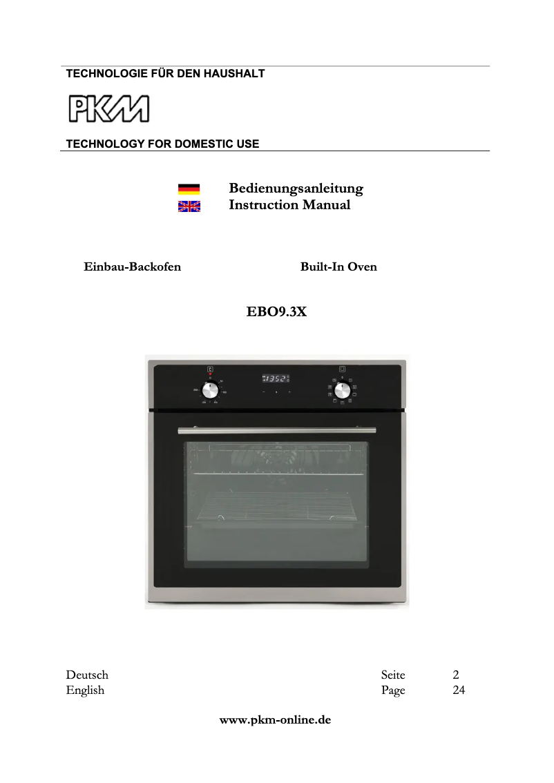Imagen de la primera página del manual del dispositivo EBO9.3X