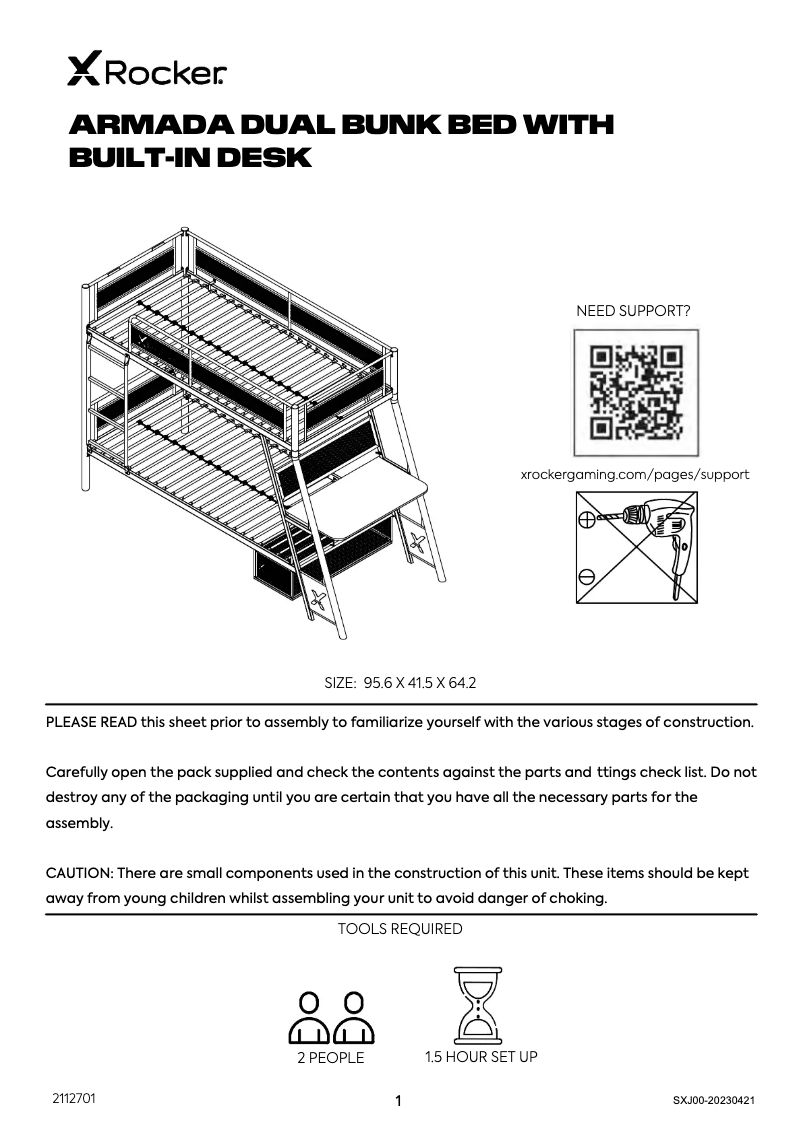 Imagen de la primera página del manual del dispositivo Armada-Over-Twin Bunk Bed with