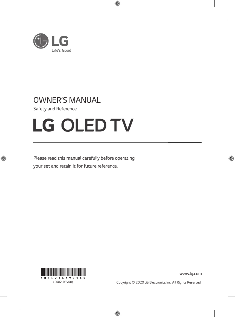 Imagen de la primera página del manual del dispositivo OLED55BXPVA
