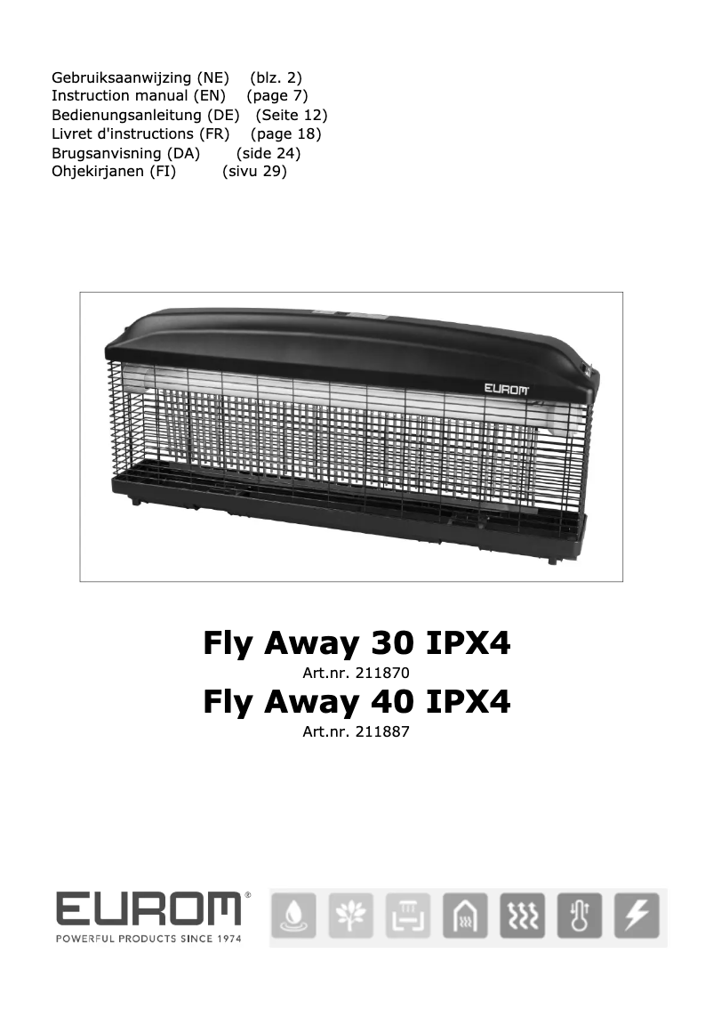 Imagen de la primera página del manual del dispositivo Fly Away 30 waterproof