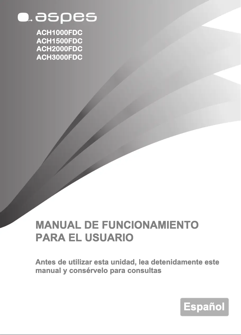 Página 1 del manual Manual de usuario Aspes ACH1000FDC