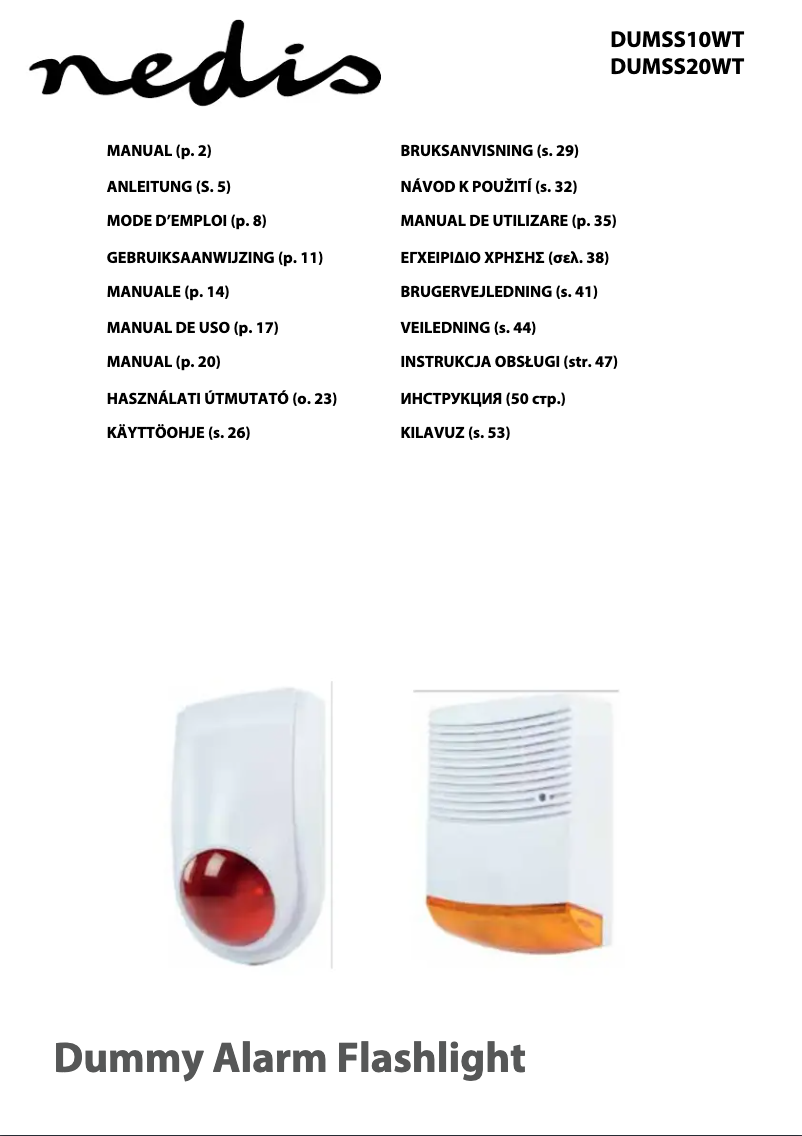 Imagen de la primera página del manual del dispositivo DUMSS20WT
