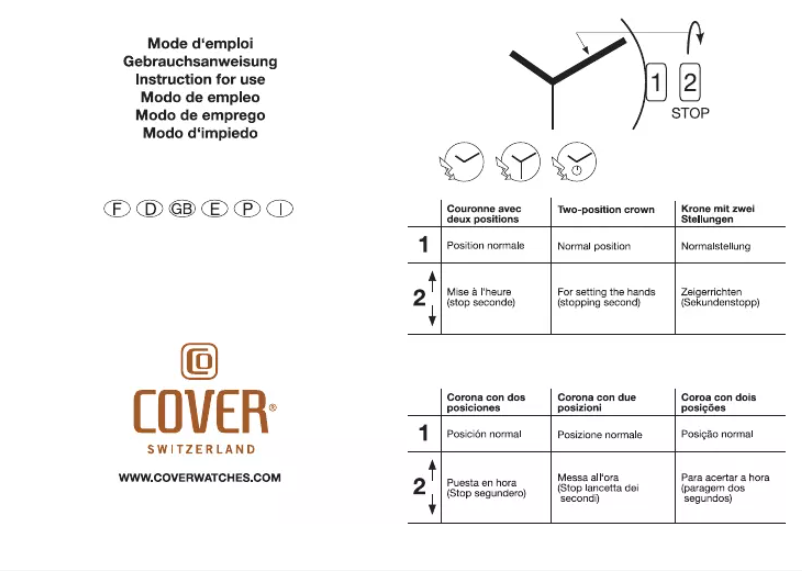 Página 1 del manual Manual de usuario Cover Amelia Lady Co193