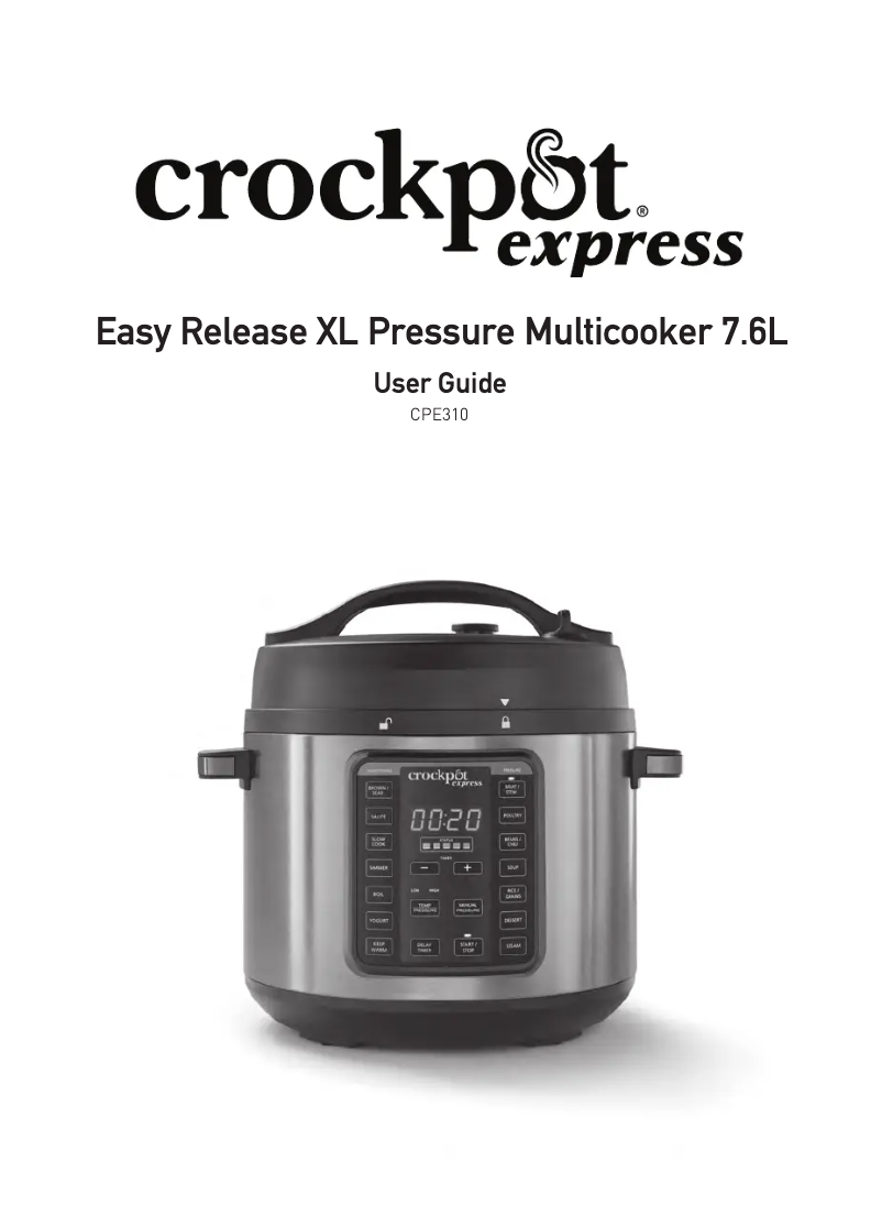 Página 1 del manual Manual de usuario Crock-Pot Express Easy Release XL CPE310