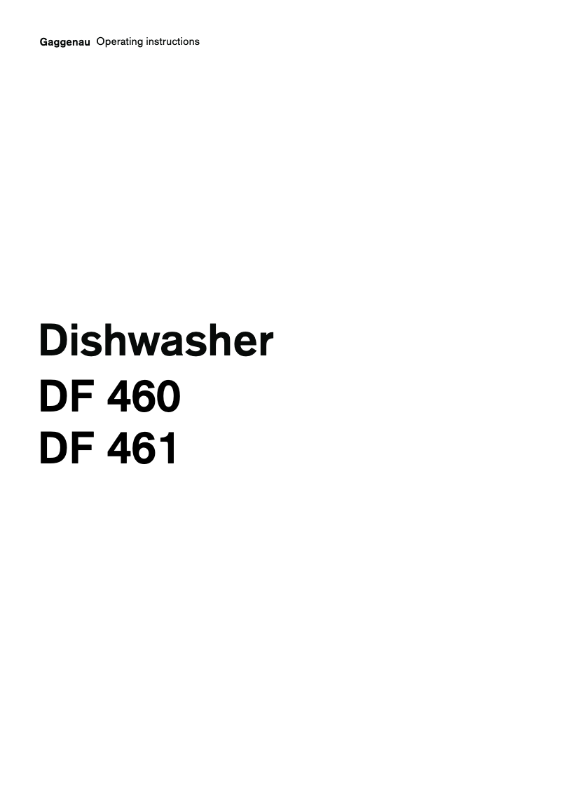 Imagen de la primera página del manual del dispositivo DF 461-161