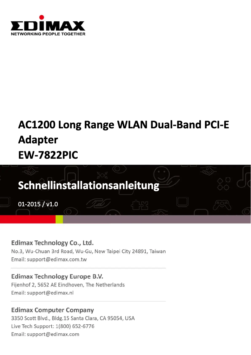 Imagen de la primera página del manual del dispositivo EW-7822PIC