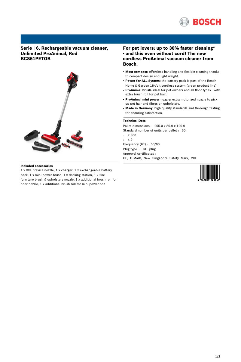 Imagen de la primera página del manual del dispositivo BCS61PETGB