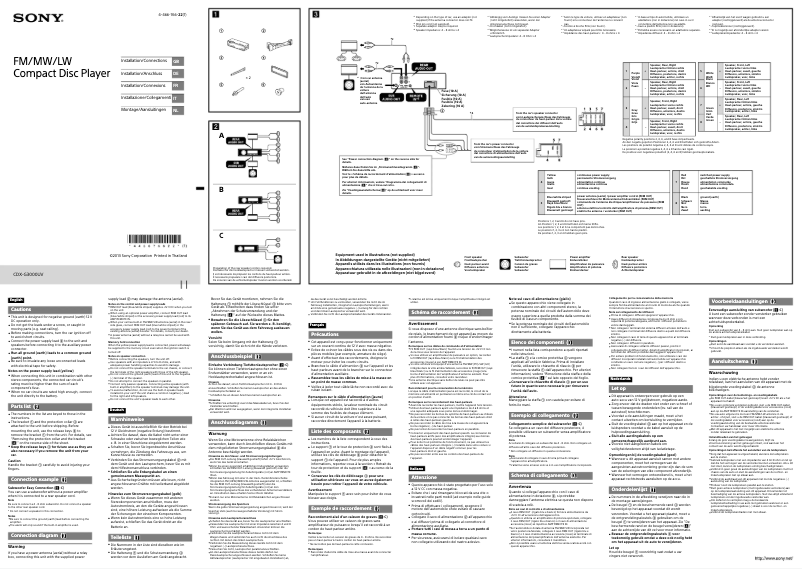 Imagen de la primera página del manual del dispositivo CDX-G3000UV